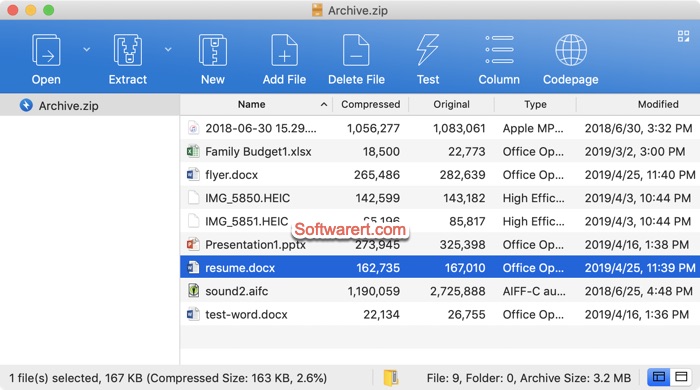 zip a file for mac